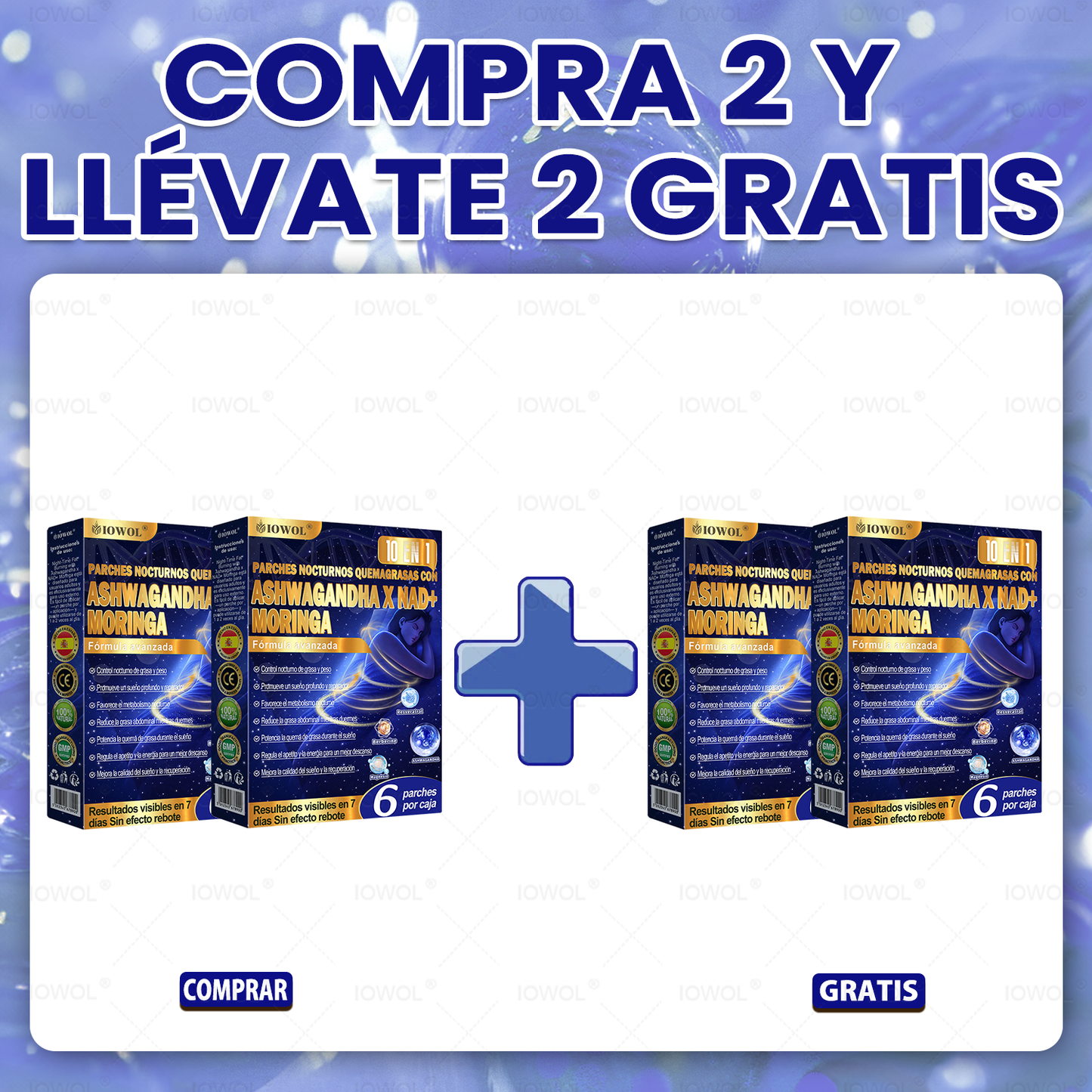IOWOL ® PARCHES QUEMAGRASAS NOCTURNOS! ¡CERO PÍLDORAS, CERO DESPERDICIO, CERO ESFUERZO Y 100 % RESULTADOS!