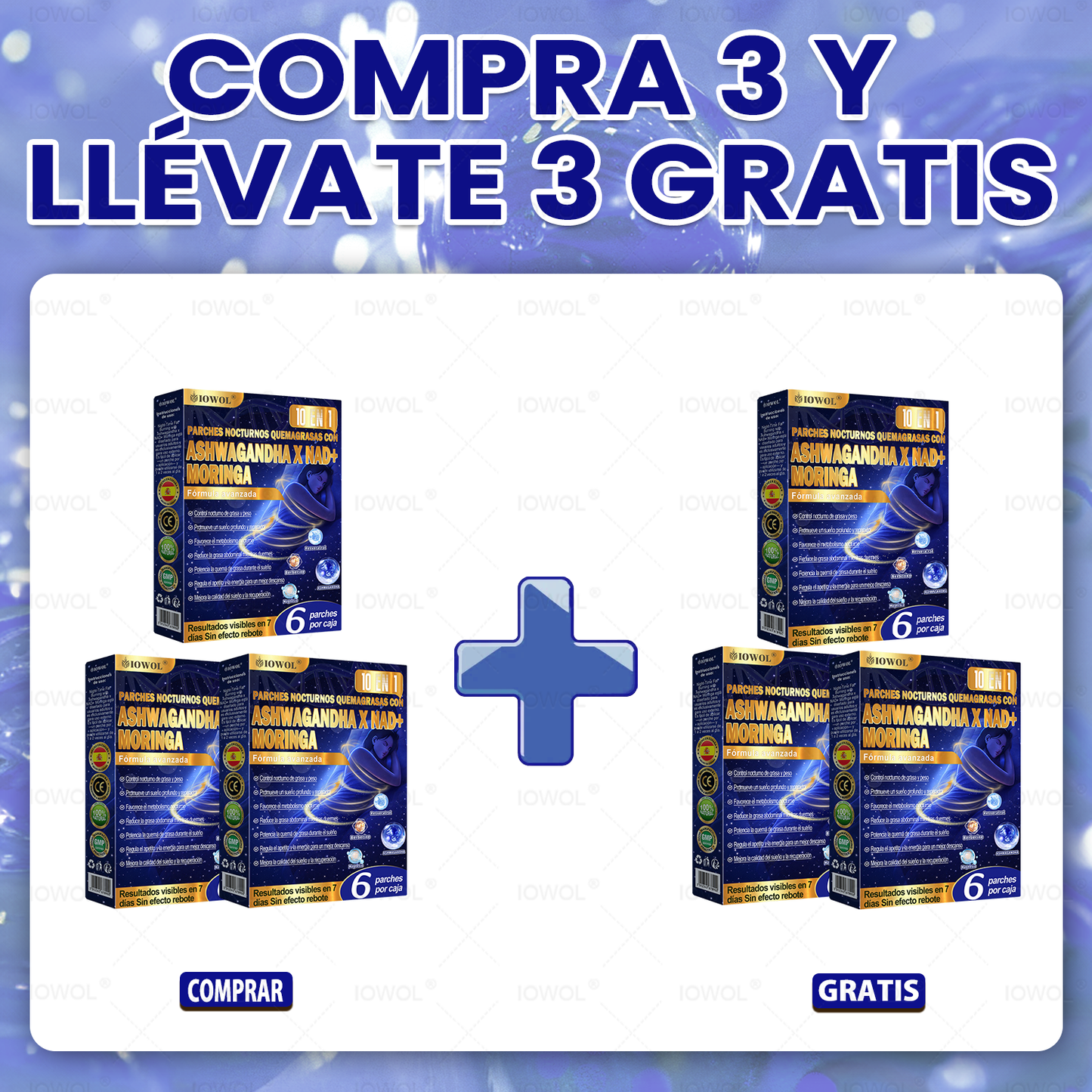 IOWOL ® PARCHES QUEMAGRASAS NOCTURNOS! ¡CERO PÍLDORAS, CERO DESPERDICIO, CERO ESFUERZO Y 100 % RESULTADOS!